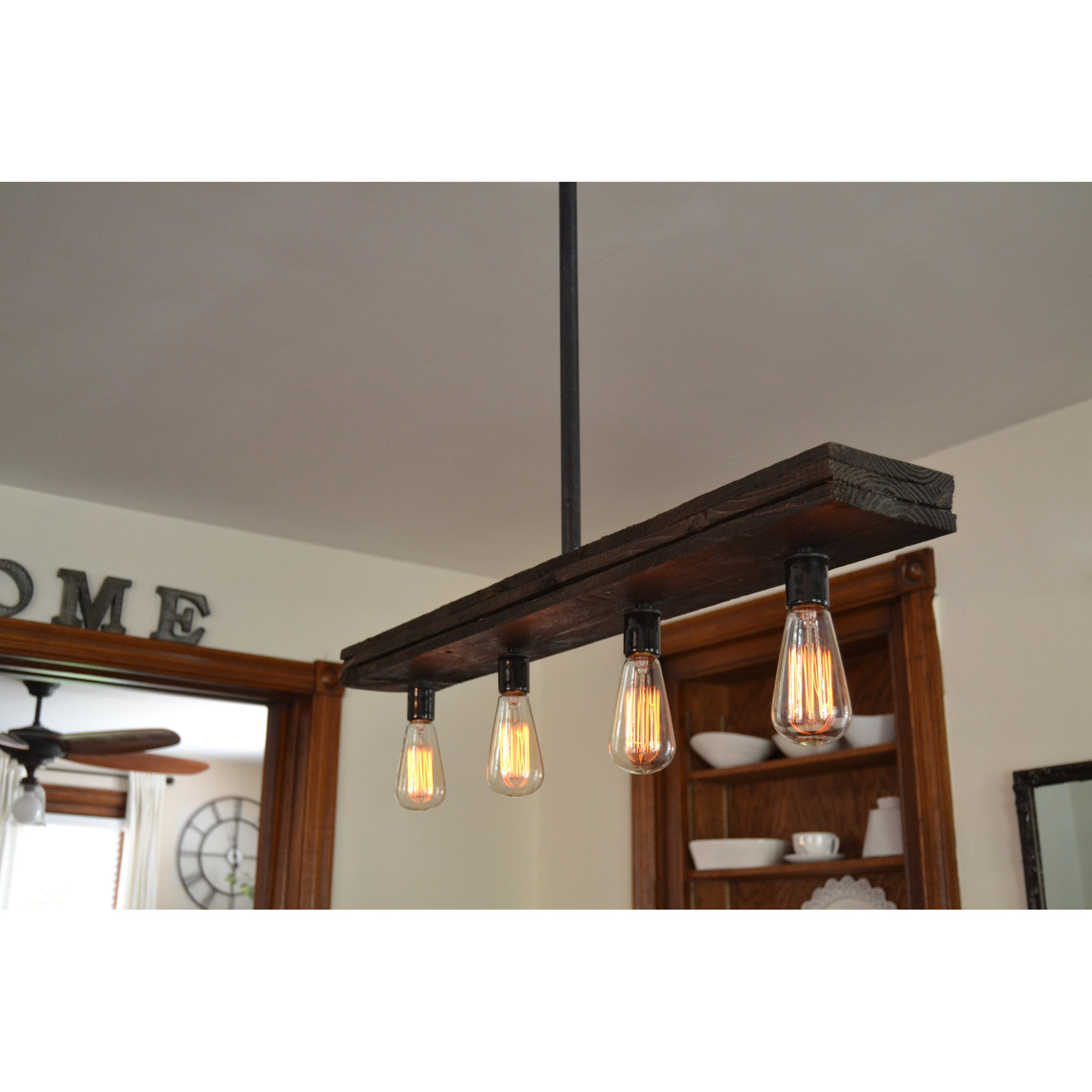 West Ninth Vintage Triple Wood 4Light Kitchen Island Pendant Wayfair